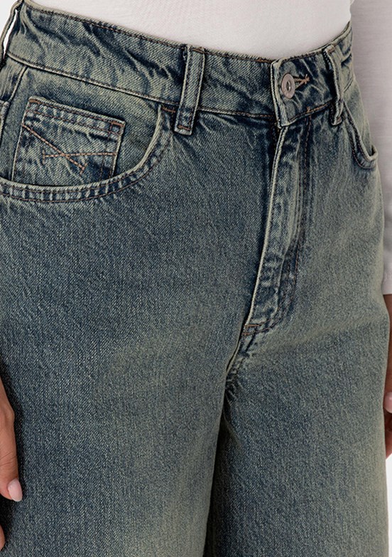 US POLO ASSN Yeşil Kadın Bol Paça Jean Pantolon