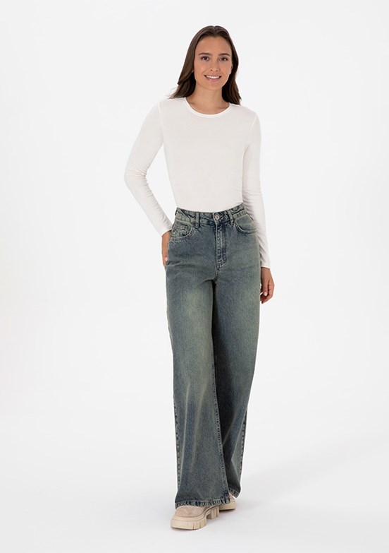 US POLO ASSN Yeşil Kadın Bol Paça Jean Pantolon
