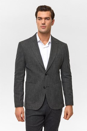 SÜVARİ - CT2021600405 Erkek Siyah Slim Ceket
