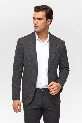 SÜVARİ - CT2021600405 Erkek Siyah Slim Ceket