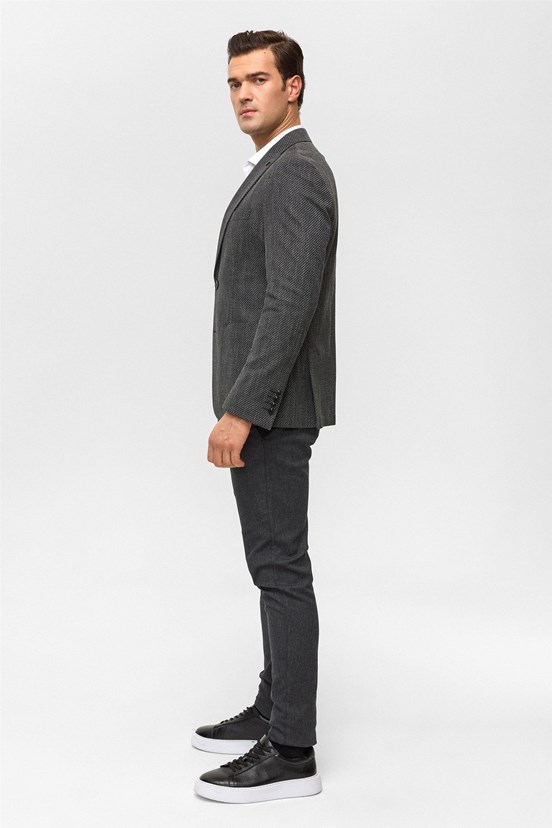SÜVARİ - CT2021600405 Erkek Siyah Slim Ceket