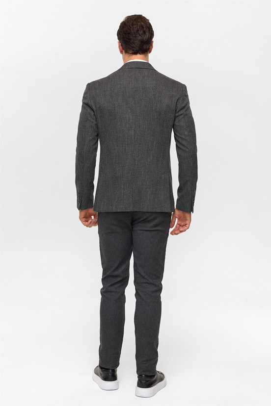 SÜVARİ - CT2021600405 Erkek Siyah Slim Ceket