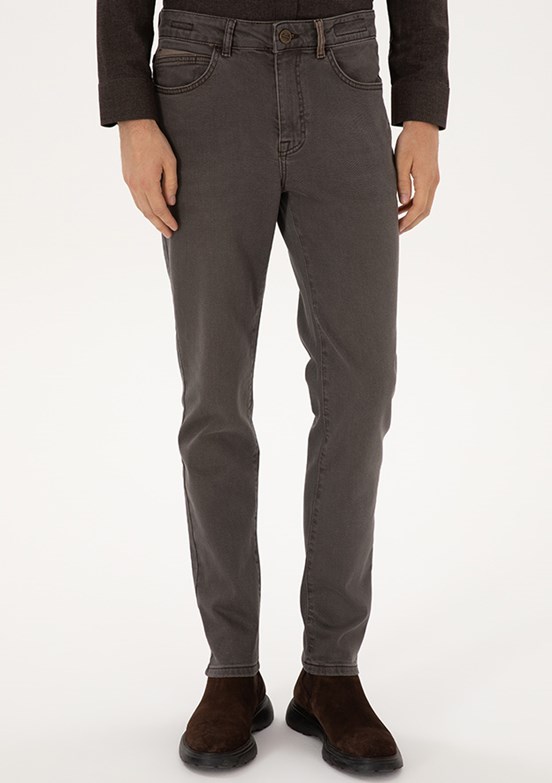 PİERRE CARDİN Kahverengi Erkek Slim Jean Pantolon