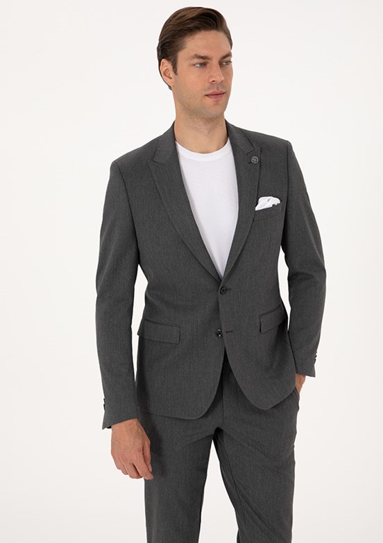 PİERRE CARDİN Füme Erkek Slim Takım Elbise
