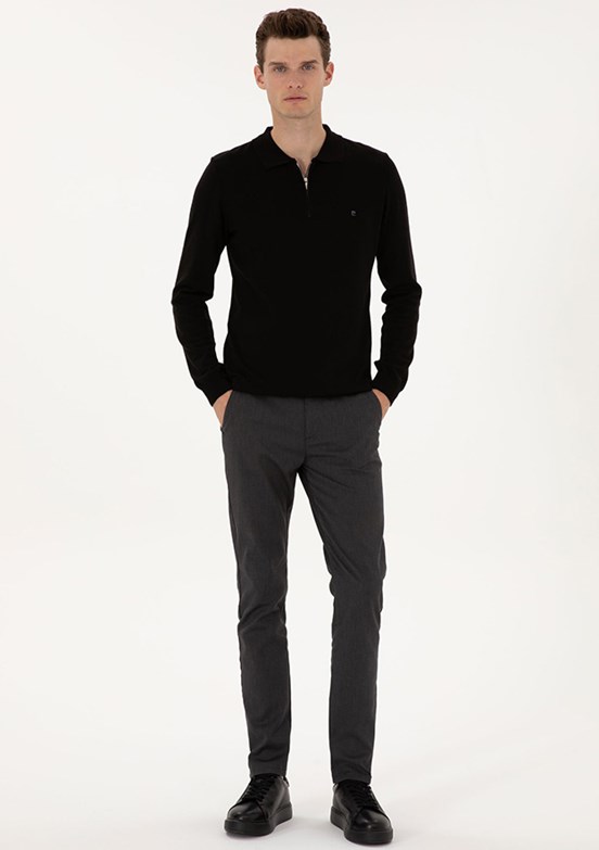 PİERRE CARDİN Siyah Erkek Slim Pantolon