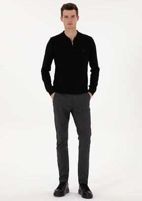 PİERRE CARDİN Siyah Erkek Slim Pantolon