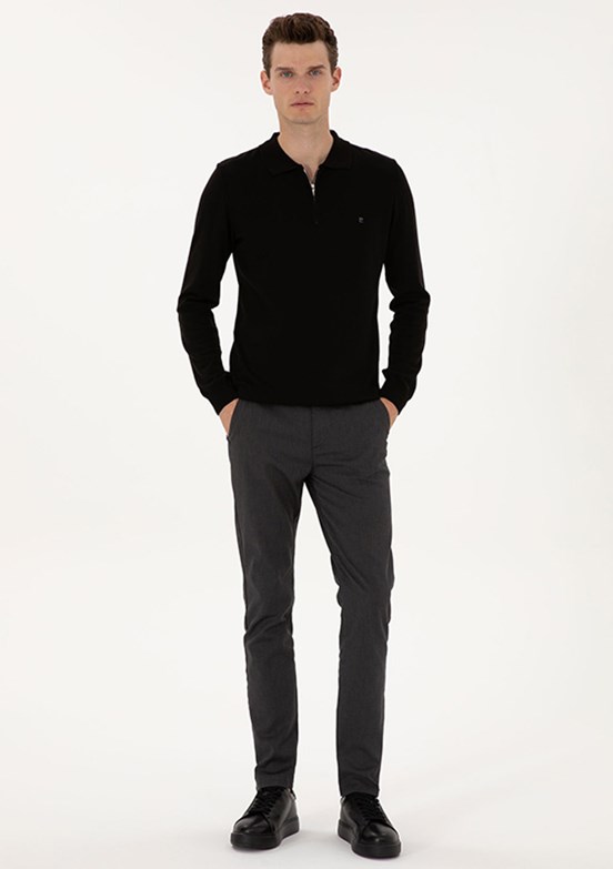 PİERRE CARDİN Siyah Erkek Slim Pantolon