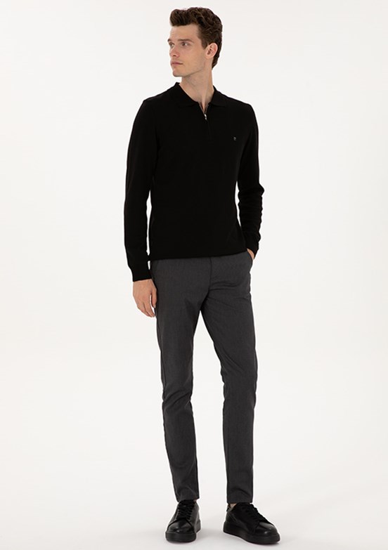 PİERRE CARDİN Siyah Erkek Slim Pantolon