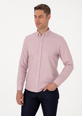 PİERRE CARDİN Pembe Erkek Uzun Kol Gömlek