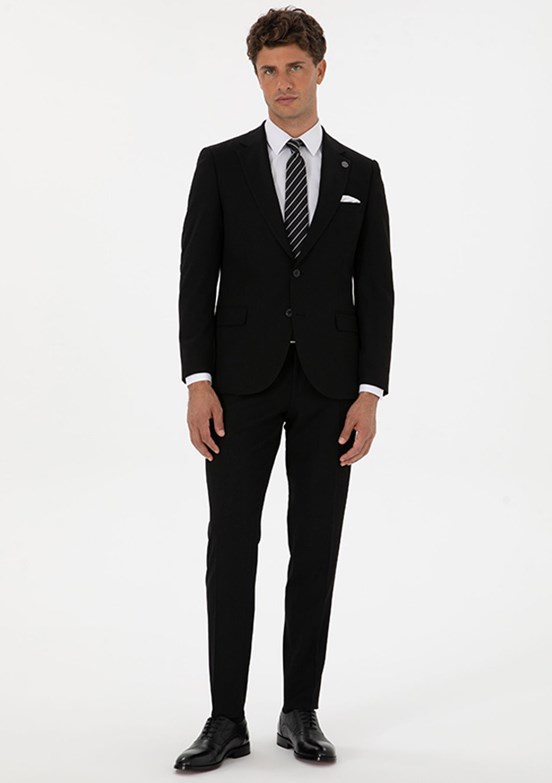 PİERRE CARDİN Siyah Erkek Ultra Slim Takım Elbise
