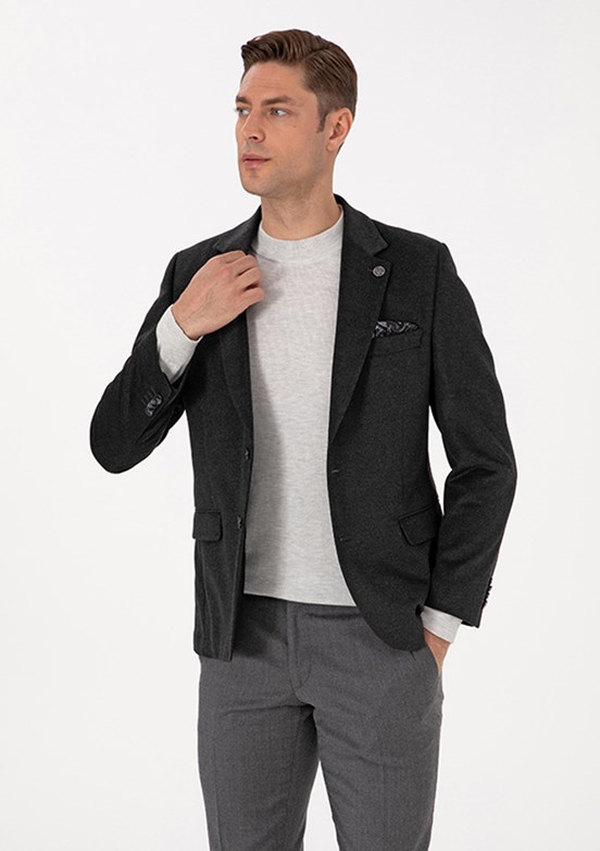 PİERRE CARDİN Antrasit Erkek Slim Ceket