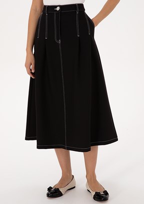 PİERRE CARDİN Siyah Kadın Oversize Etek