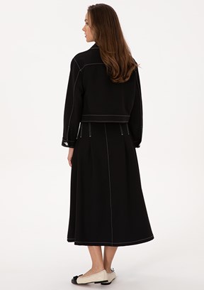 PİERRE CARDİN Siyah Kadın Oversize Etek