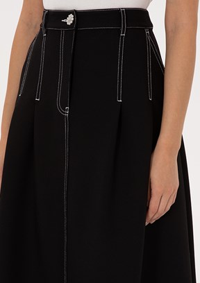 PİERRE CARDİN Siyah Kadın Oversize Etek