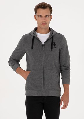 US POLO ASSN Antrasit Erkek Regular Sweatshirt