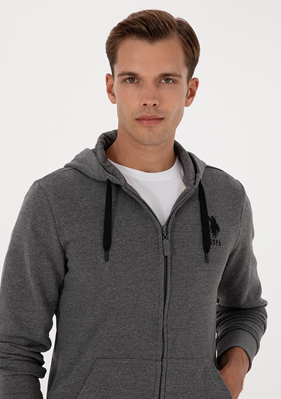 US POLO ASSN Antrasit Erkek Regular Sweatshirt