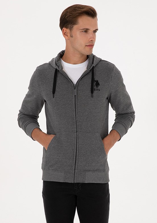 US POLO ASSN Antrasit Erkek Regular Sweatshirt