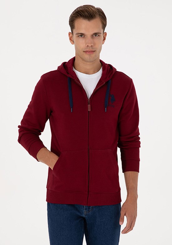 US POLO ASSN Bordo Erkek Regular Sweatshirt