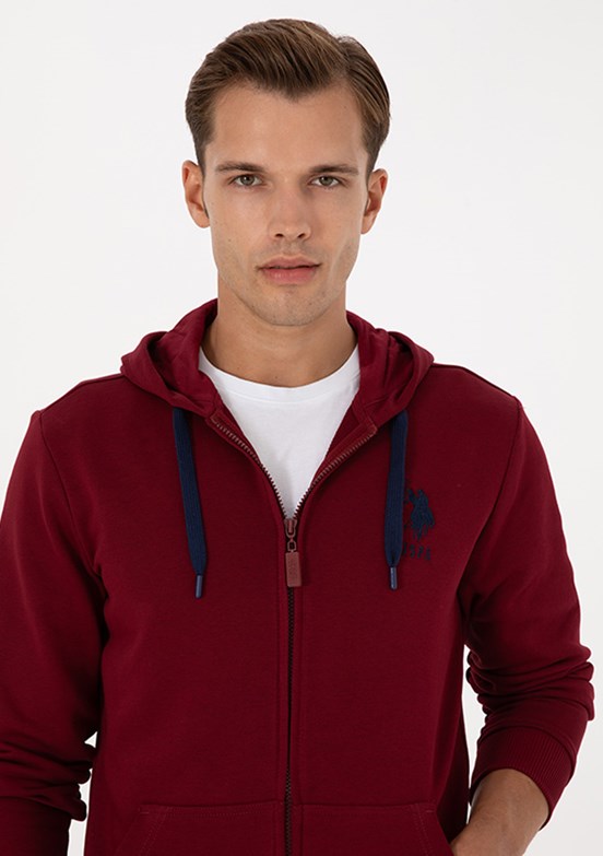 US POLO ASSN Bordo Erkek Regular Sweatshirt