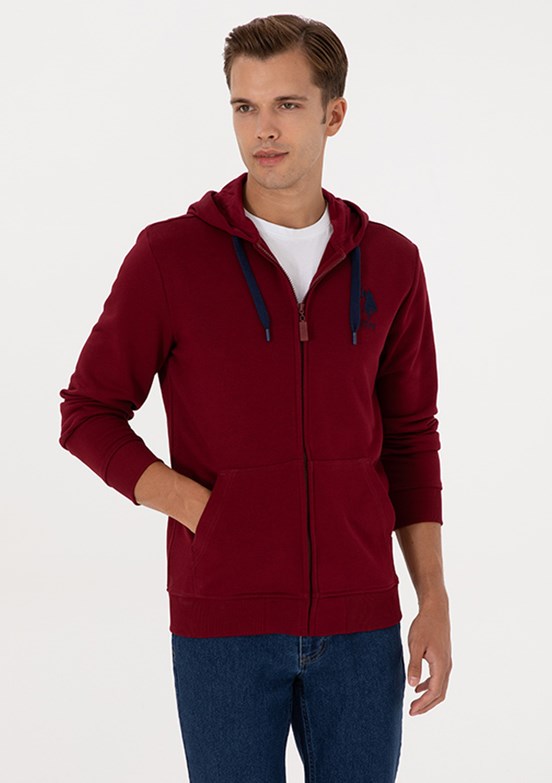 US POLO ASSN Bordo Erkek Regular Sweatshirt