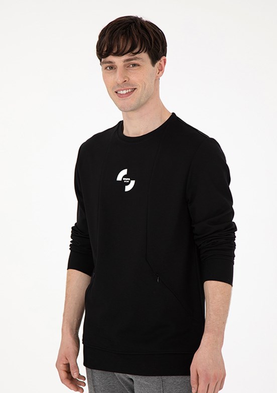 US POLO ASSN Siyah Erkek Regular Sweatshirt