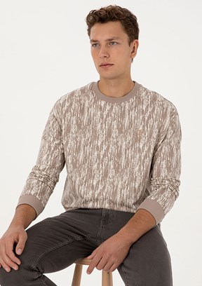 US POLO ASSN Bej Erkek Regular Sweatshirt