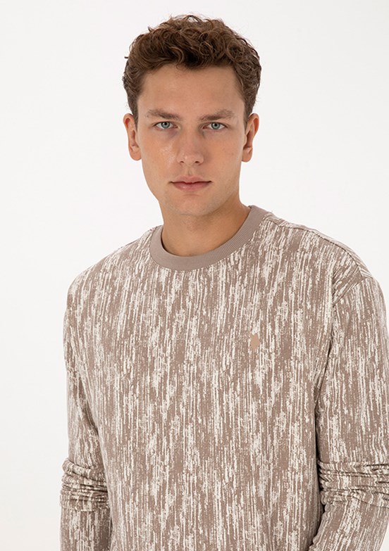 US POLO ASSN Bej Erkek Regular Sweatshirt