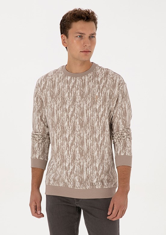 US POLO ASSN Bej Erkek Regular Sweatshirt