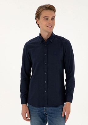 US POLO ASSN Lacivert Erkek Uzun Kol Gömlek