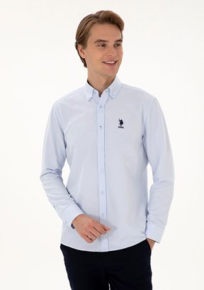 US POLO ASSN Mavi Erkek Uzun Kol Gömlek