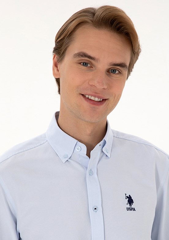 US POLO ASSN Mavi Erkek Uzun Kol Gömlek