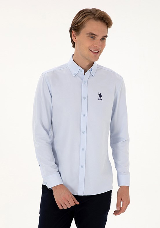 US POLO ASSN Mavi Erkek Uzun Kol Gömlek