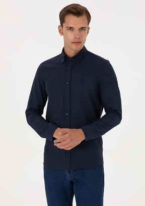 US POLO ASSN Lacivert Erkek Uzun Kol Gömlek