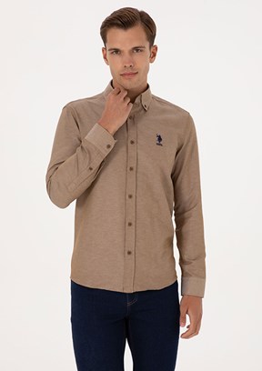 US POLO ASSN Yeşil Erkek Uzun Kol Gömlek