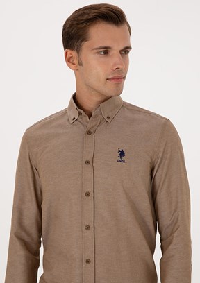 US POLO ASSN Yeşil Erkek Uzun Kol Gömlek