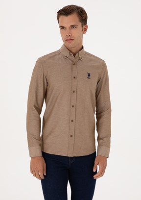 US POLO ASSN Yeşil Erkek Uzun Kol Gömlek