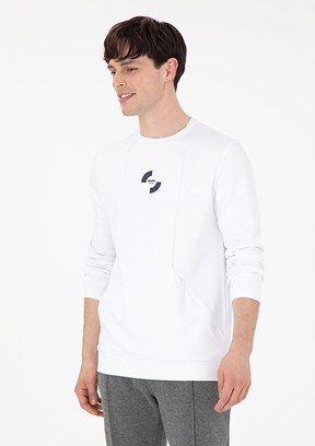 US POLO ASSN Beyaz Erkek Regular Sweatshirt