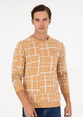 US POLO ASSN Kahverengi Erkek Regular Sweatshirt