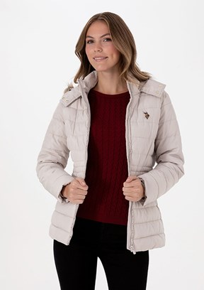 US POLO ASSN Bej Kadın Basic Mont