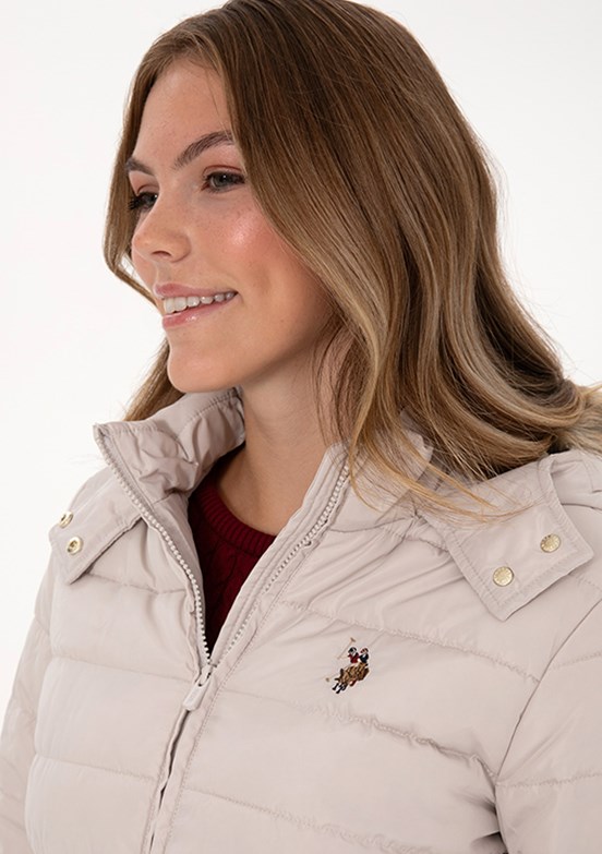 US POLO ASSN Bej Kadın Basic Mont