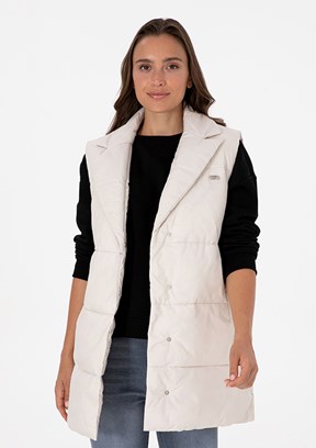 US POLO ASSN Bej Kadın Basic Yelek