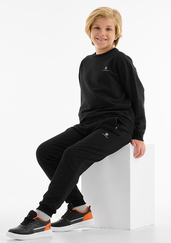 LUMBERJACK Siyah Erkek Çocuk Baskılı Sweatshirt