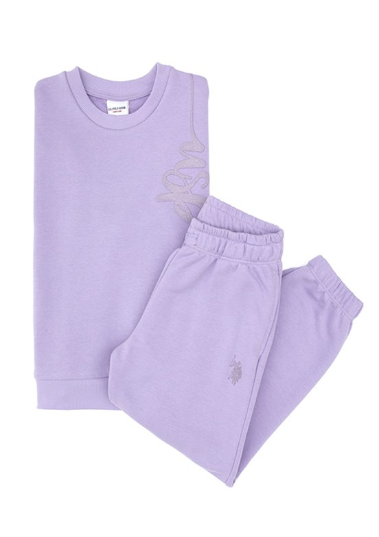 US POLO ASSN Mor Kız Çocuk Eşofman Takımı