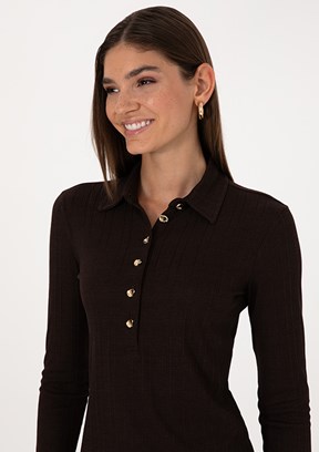 PİERRE CARDİN Kahverengi Kadın Örme Bluz