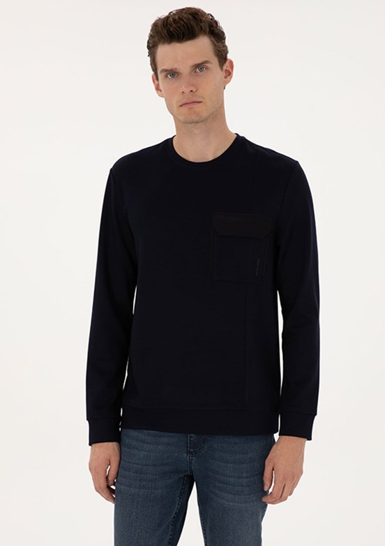 PİERRE CARDİN Lacivert Erkek Regular Sweatshirt