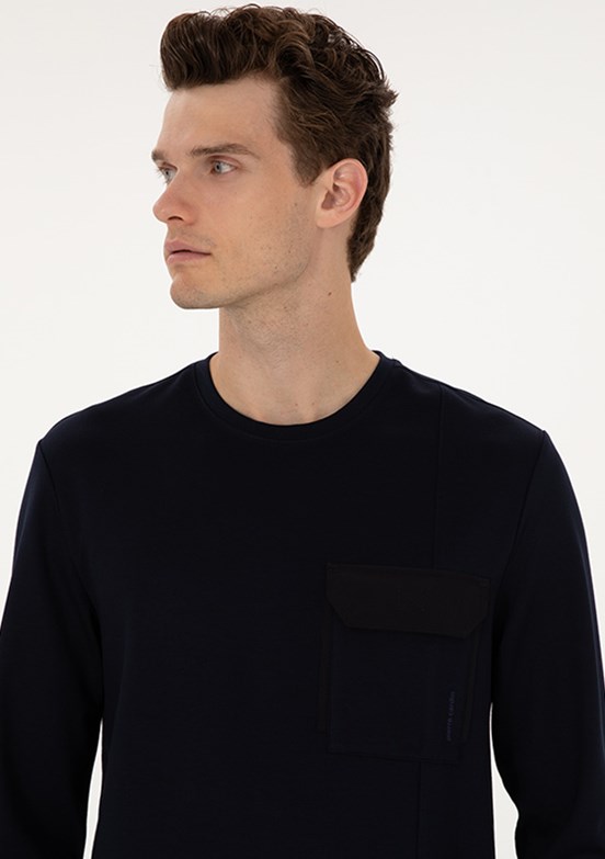 PİERRE CARDİN Lacivert Erkek Regular Sweatshirt