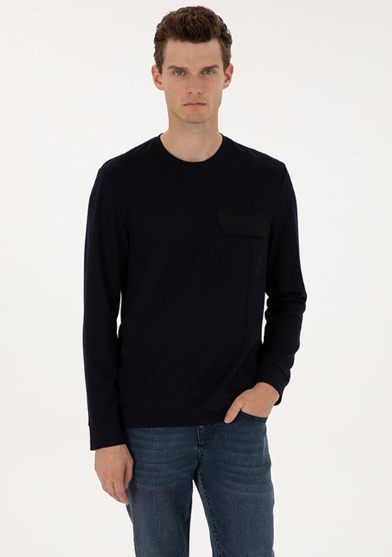 PİERRE CARDİN Lacivert Erkek Regular Sweatshirt