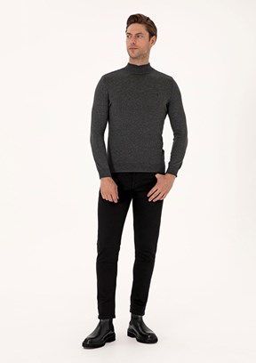 PİERRE CARDİN Siyah Erkek Slim Jean Pantolon