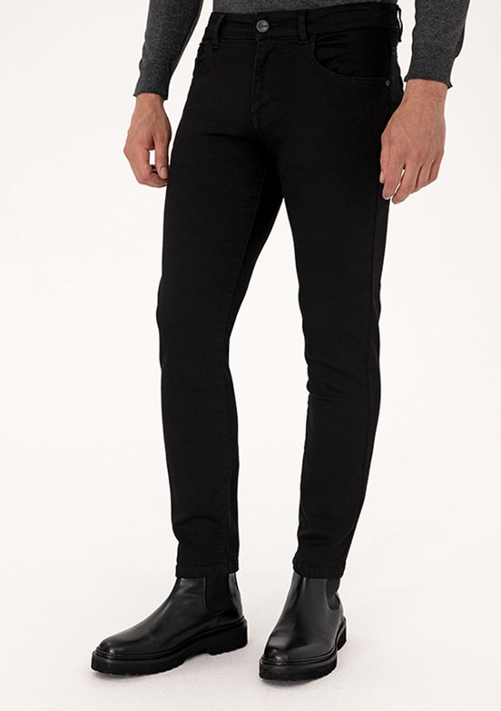 PİERRE CARDİN Siyah Erkek Slim Jean Pantolon