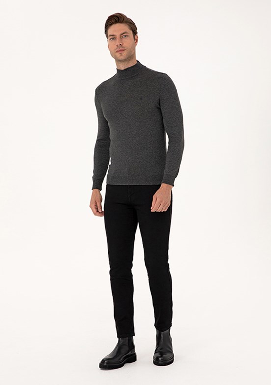 PİERRE CARDİN Siyah Erkek Slim Jean Pantolon